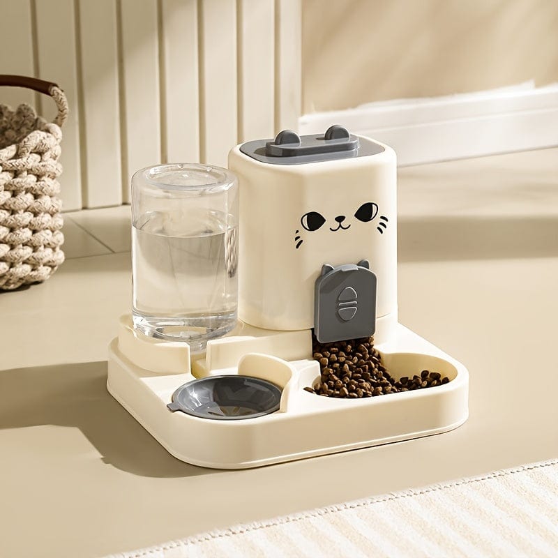Distributeur automatique 2-en-1 chat – Gamelle & eau, grande capacité
