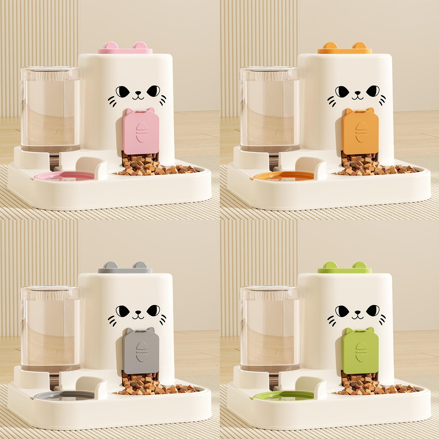 Distributeur automatique 2-en-1 chat – Gamelle & eau, grande capacité