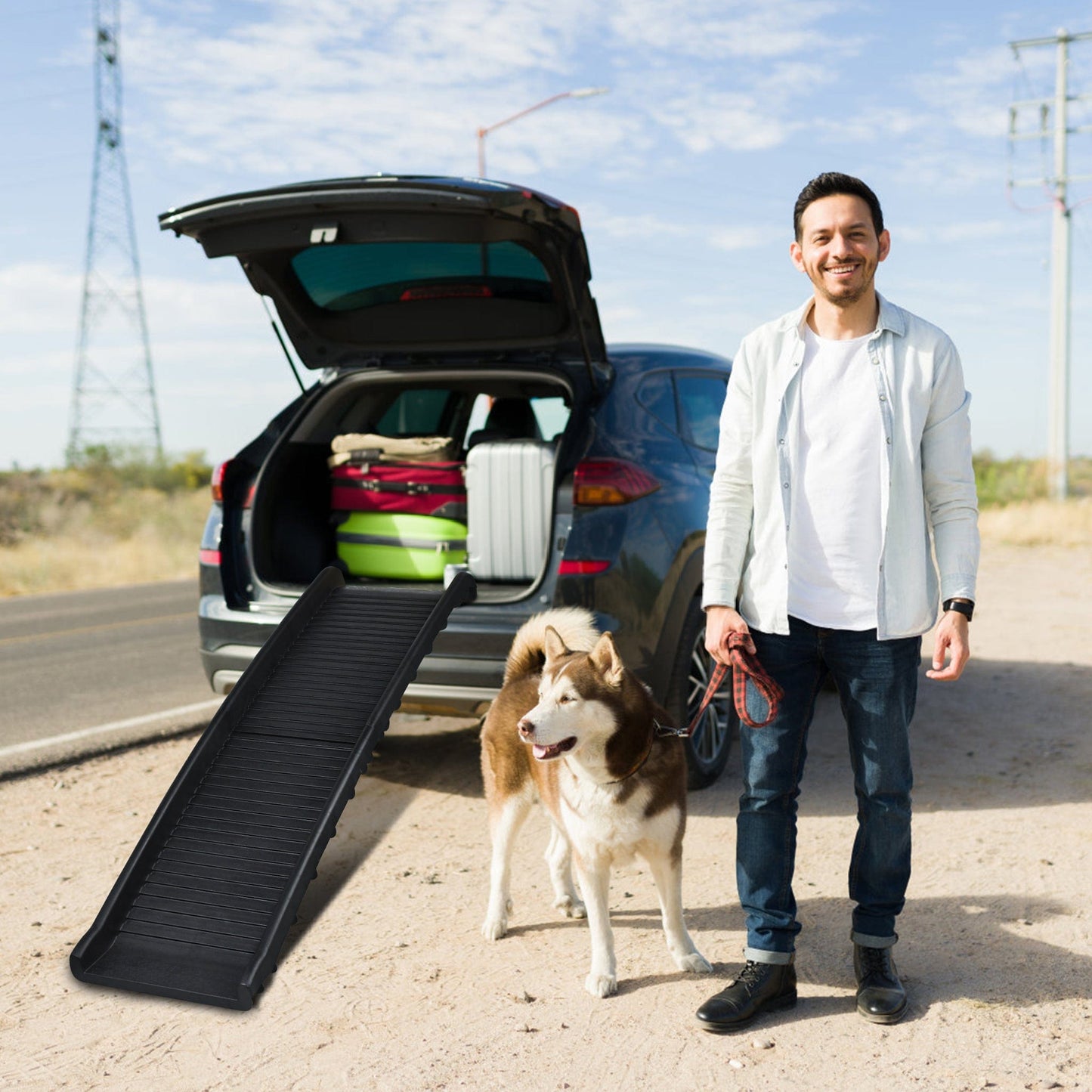 Rampe pliable pour chien – Accès voiture, escaliers & coffre | Jusqu’à 90 kg