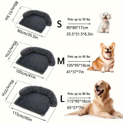 1pc pet sofa protective plush dog cushion sofa cat and dog sofa bed with soft neck cushion, dual-purpose pet bed dog sofa bed, dog sofa cushion universal for all seasons suitable for large, medium and small cats and dogs One PETS-TOP