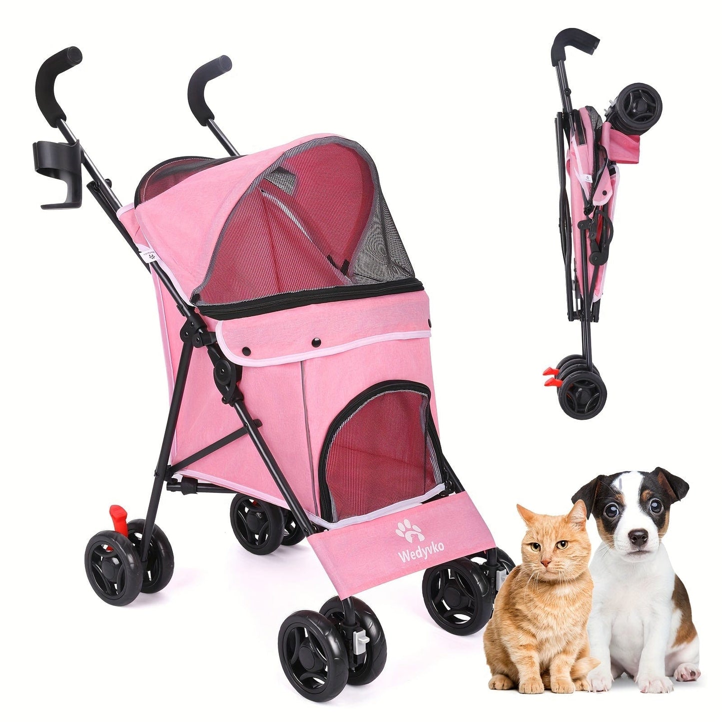 Poussette légère & portable pour chien & chat – Jusqu’à 15 kg