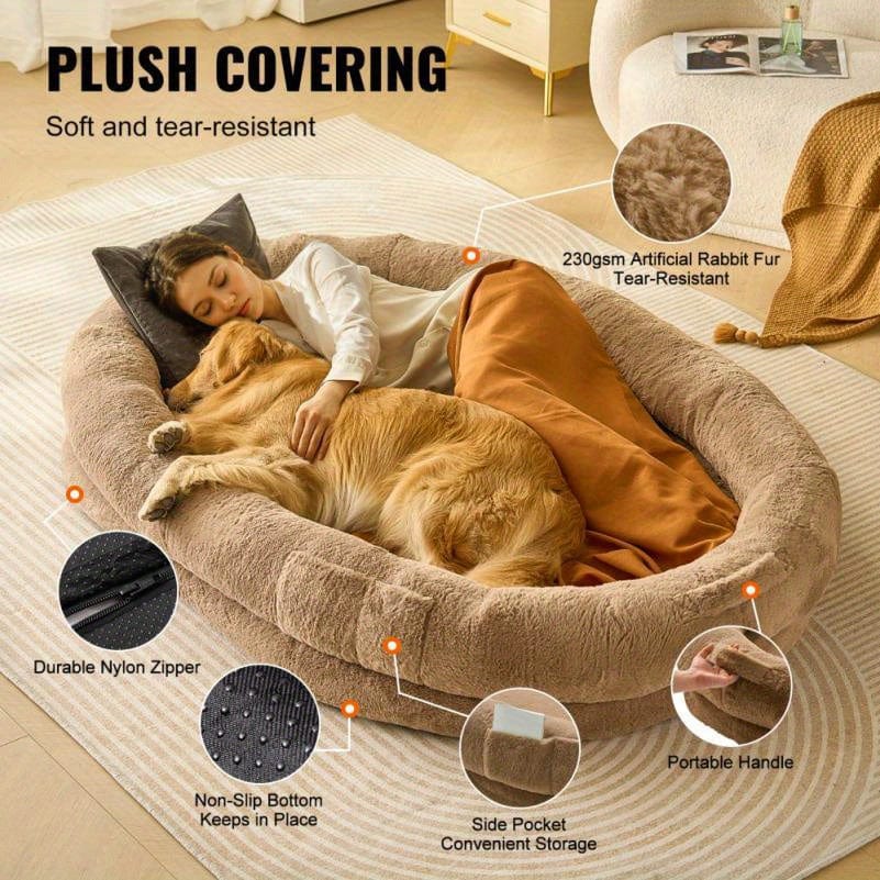 Lit pour chien XXL – 183x122 cm, ultra-confort & housse lavable