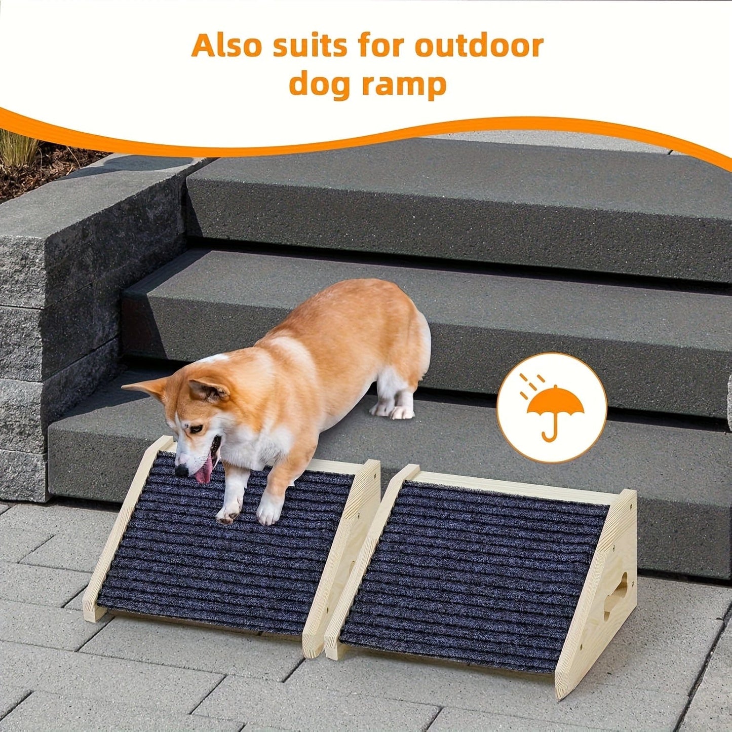 Rampe en bois pour chien – Portable, antidérapante et sûre pour escaliers