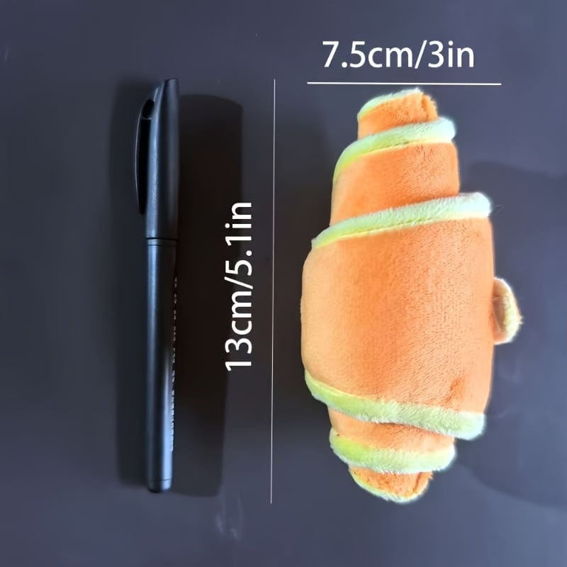 Jouet pour chien en peluche croissant – Interactif, sonore et durable
