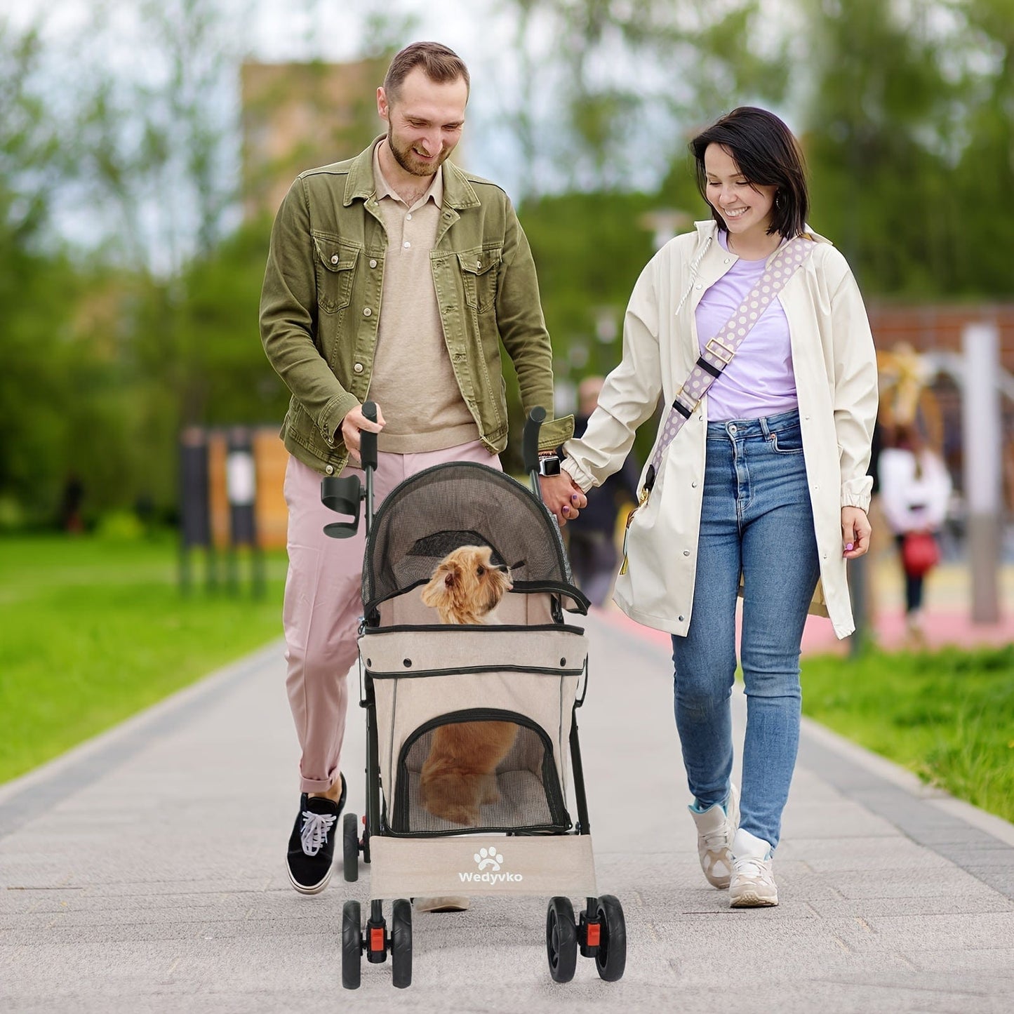 Poussette légère & portable pour chien & chat – Jusqu’à 15 kg