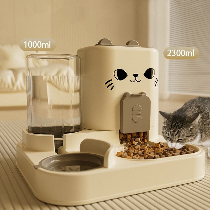 Distributeur automatique 2-en-1 chat – Gamelle & eau, grande capacité