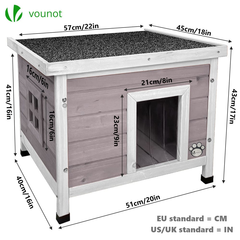 Maison en bois pour chat – Niche intérieure/extérieure avec toit étanche