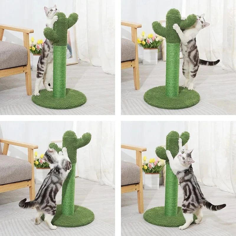 Poteau à griffer cactus pour chat – Sisal naturel & jouet interactif