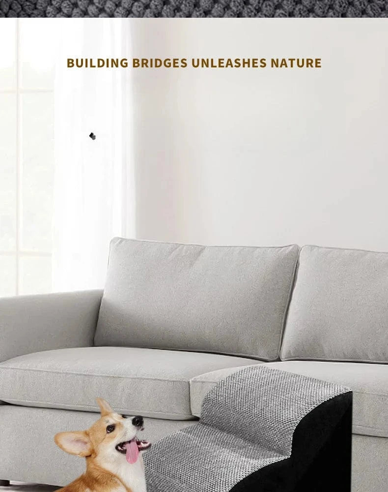 Rampe d’escalier lavable pour animaux – Mousse mémoire 2/3 marches