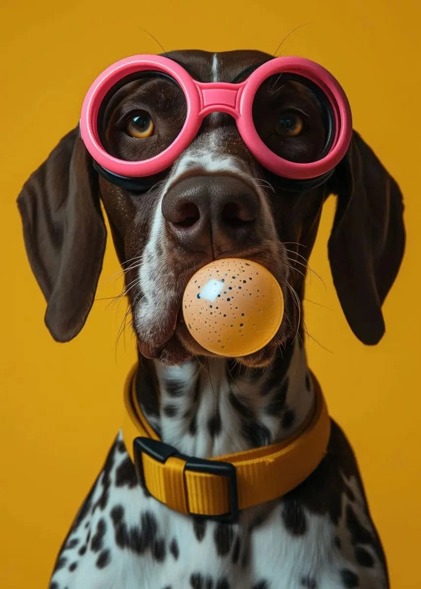 Affiche chien coloré Bubblegum – Samoyède, bouledogue, Corgi déco murale PawLuxe™