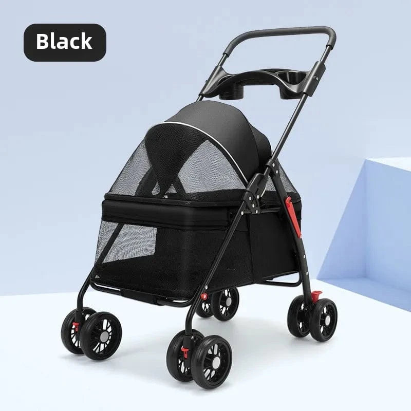 Poussette pliable légère pour animaux – Chiens & chats – Idéale voyage et plein air