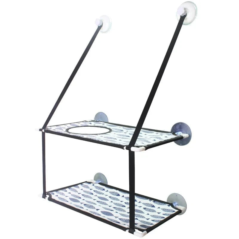 Hamac de fenêtre pour chat – Lit suspendu 2 étages avec ventouses