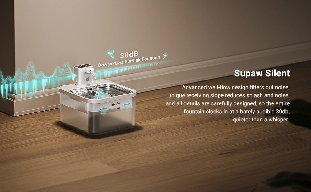 Fontaine eau automatique 2,5L inox – Distributeur sans fil