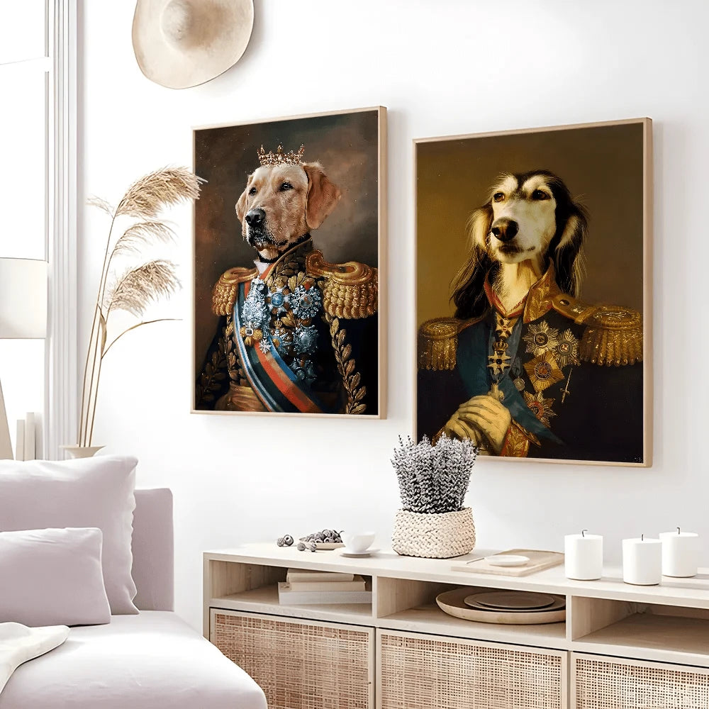 Affiche drôle chien Royal Renaissance – Art mural déco maison PawLuxe™