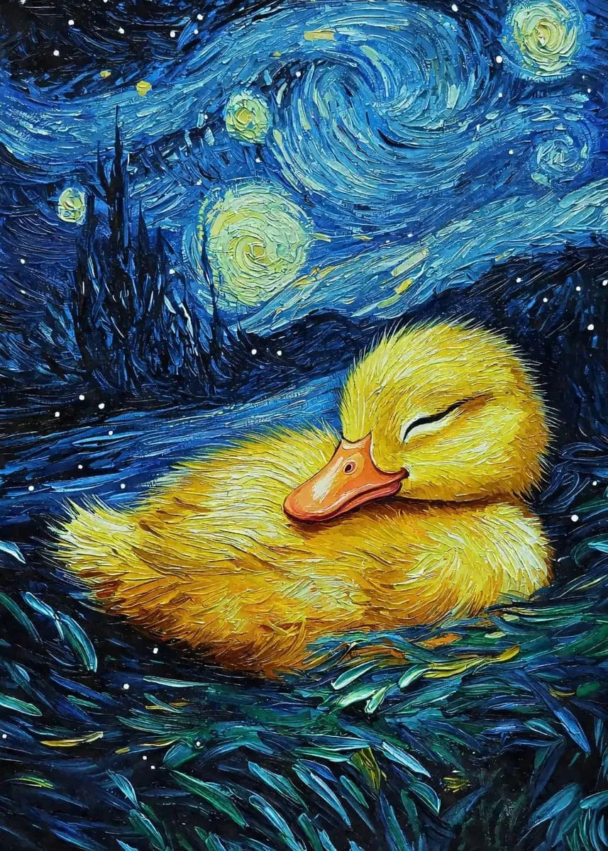 Affiche animaux mignons nuit étoilée – Art mural abstrait déco salon PawLuxe™