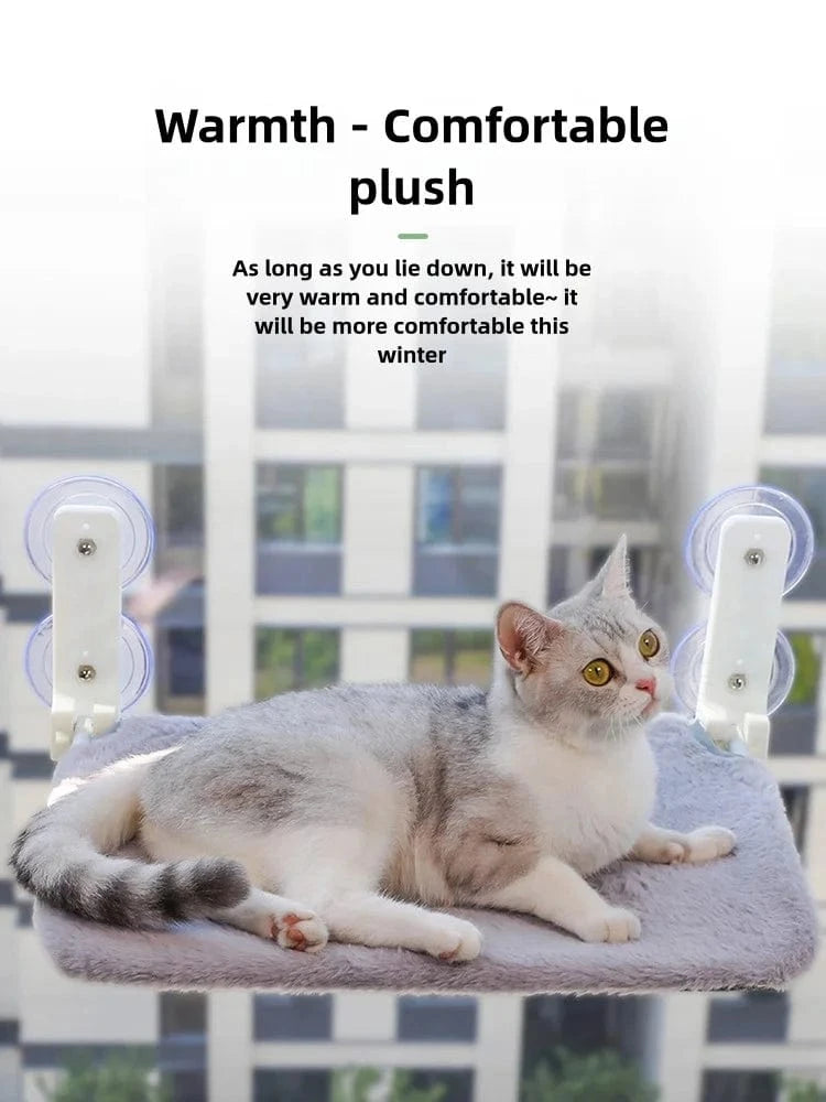 Hamac pliant pour chat – Plateforme fenêtre murale avec double ventouse