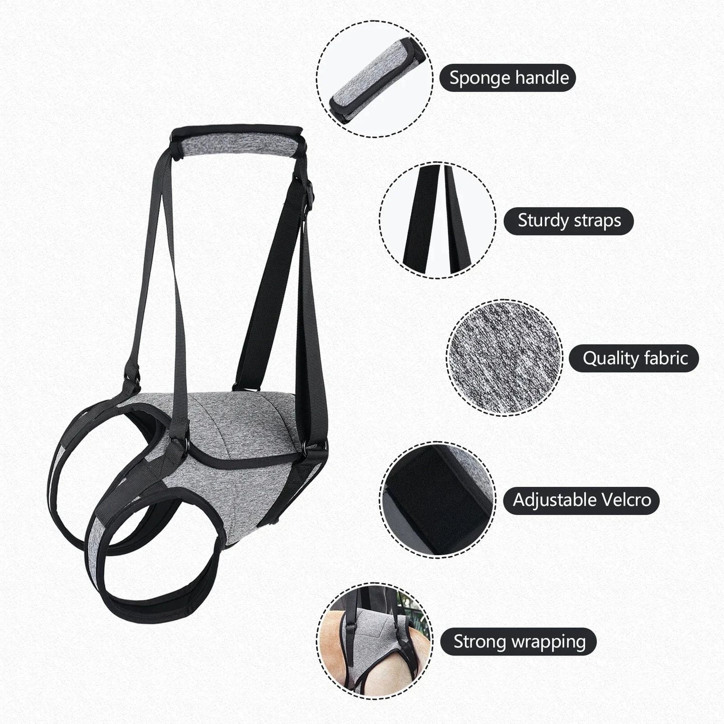 Harnais de levage réglable pour grands chiens – Support jambes arrière