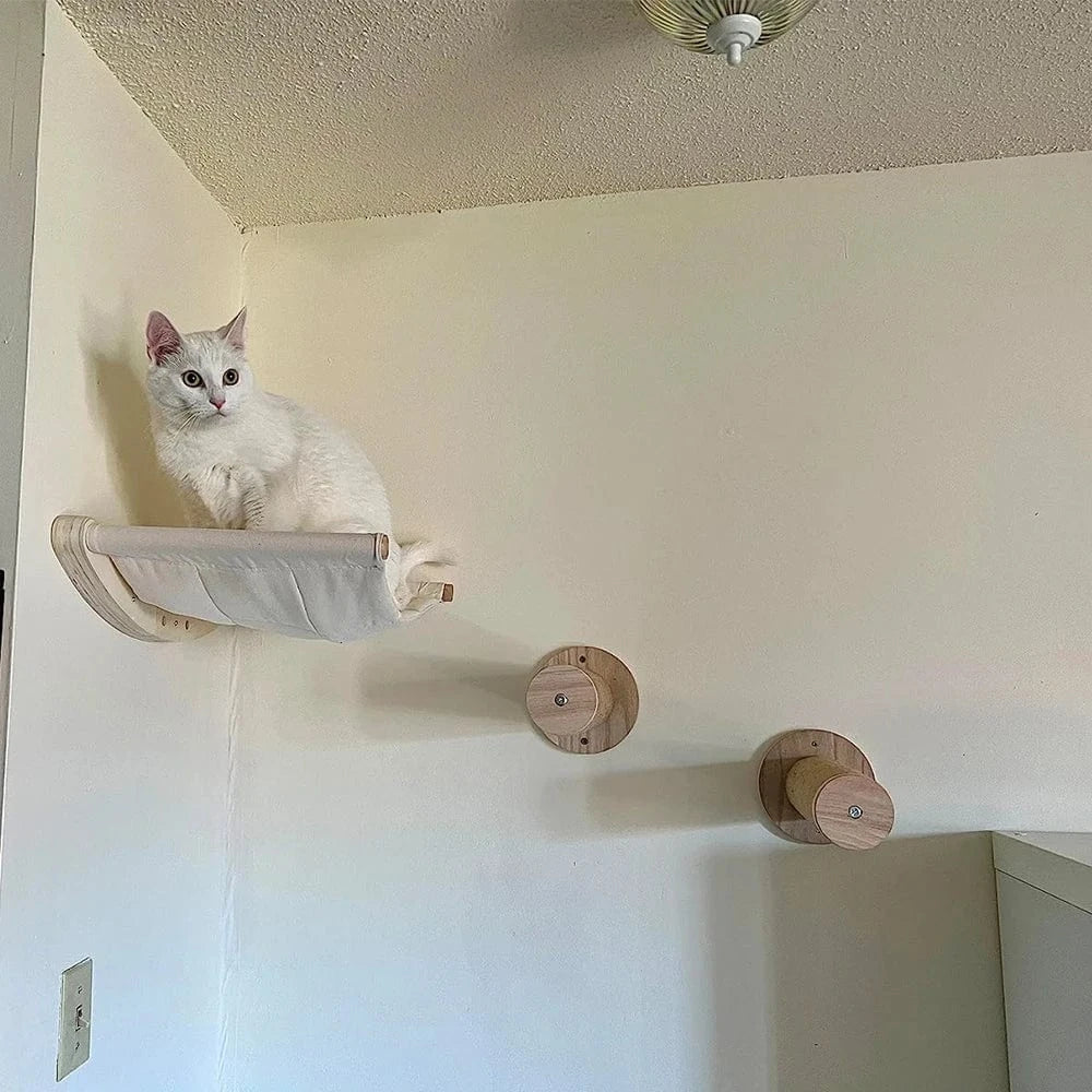 Étagères d'escalade murales pour chat – Hamac, griffoir, pont, escalier