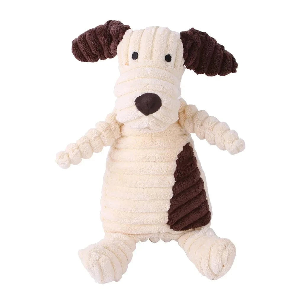 Jouet en peluche velours côtelé pour chien – Résistant & grinçant