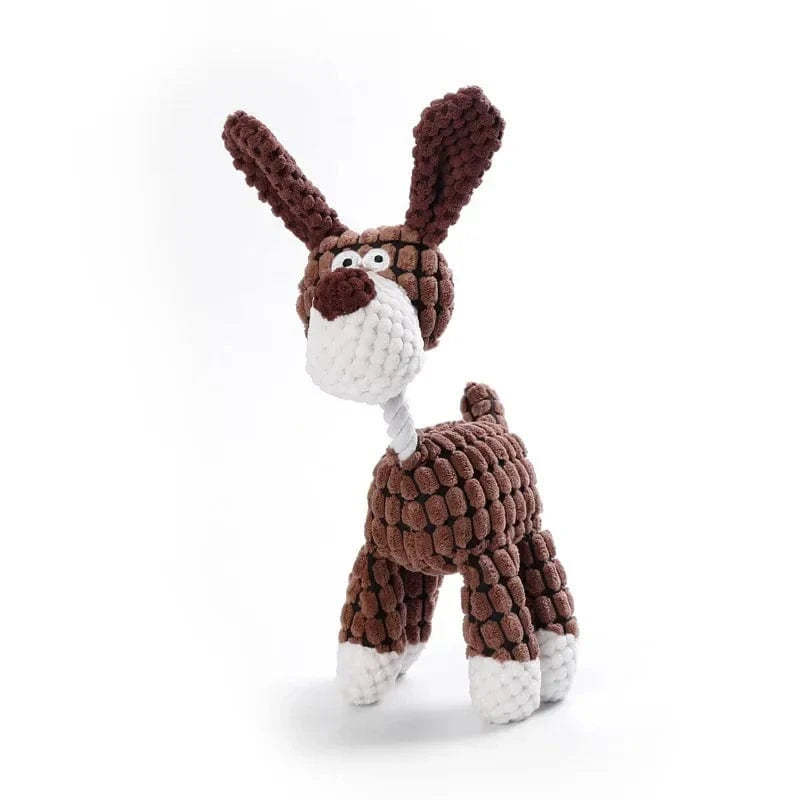 Jouet en peluche velours côtelé pour chien – Résistant & grinçant