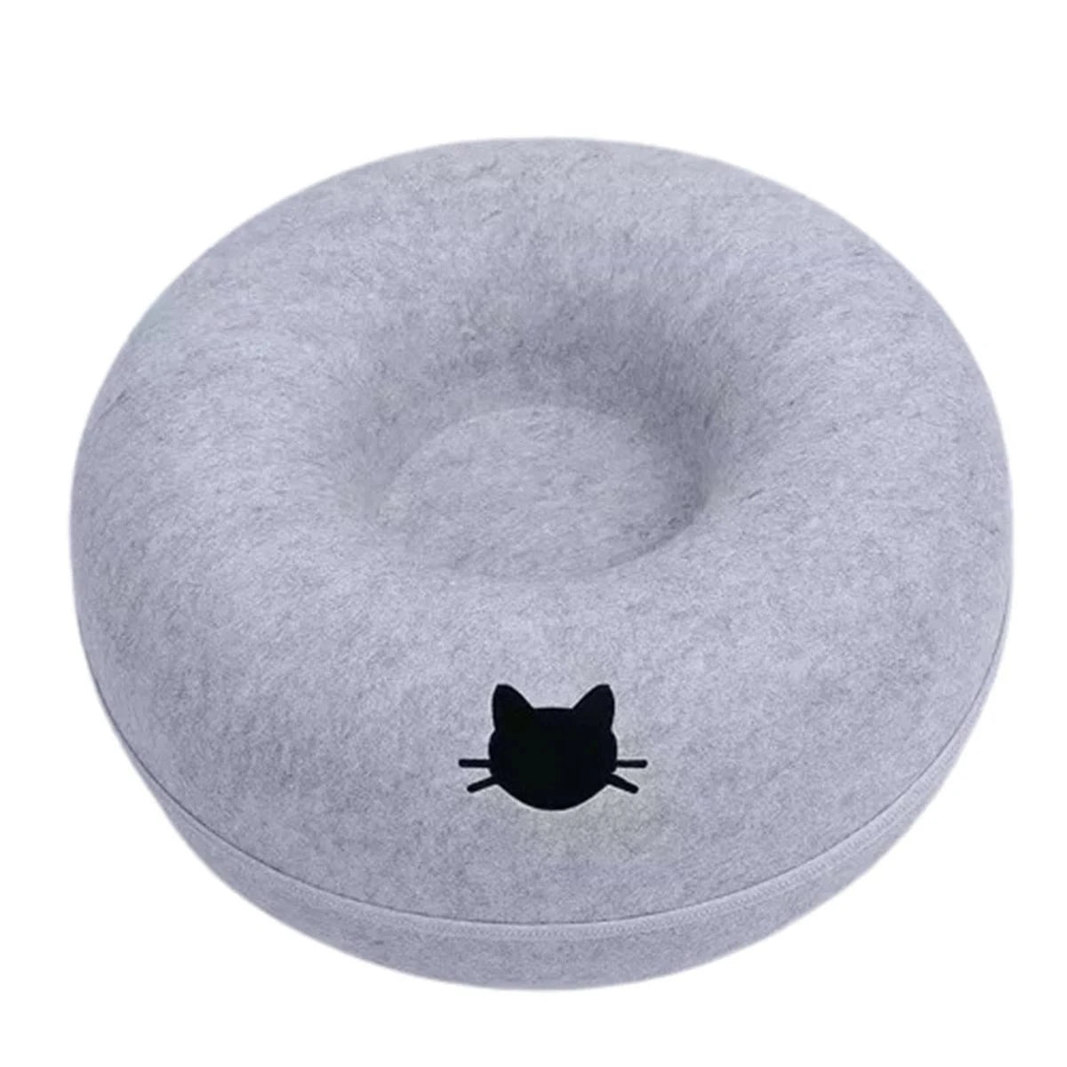 Lit Donut en feutre 2-en-1 pour chat & chien – Tunnel interactif
