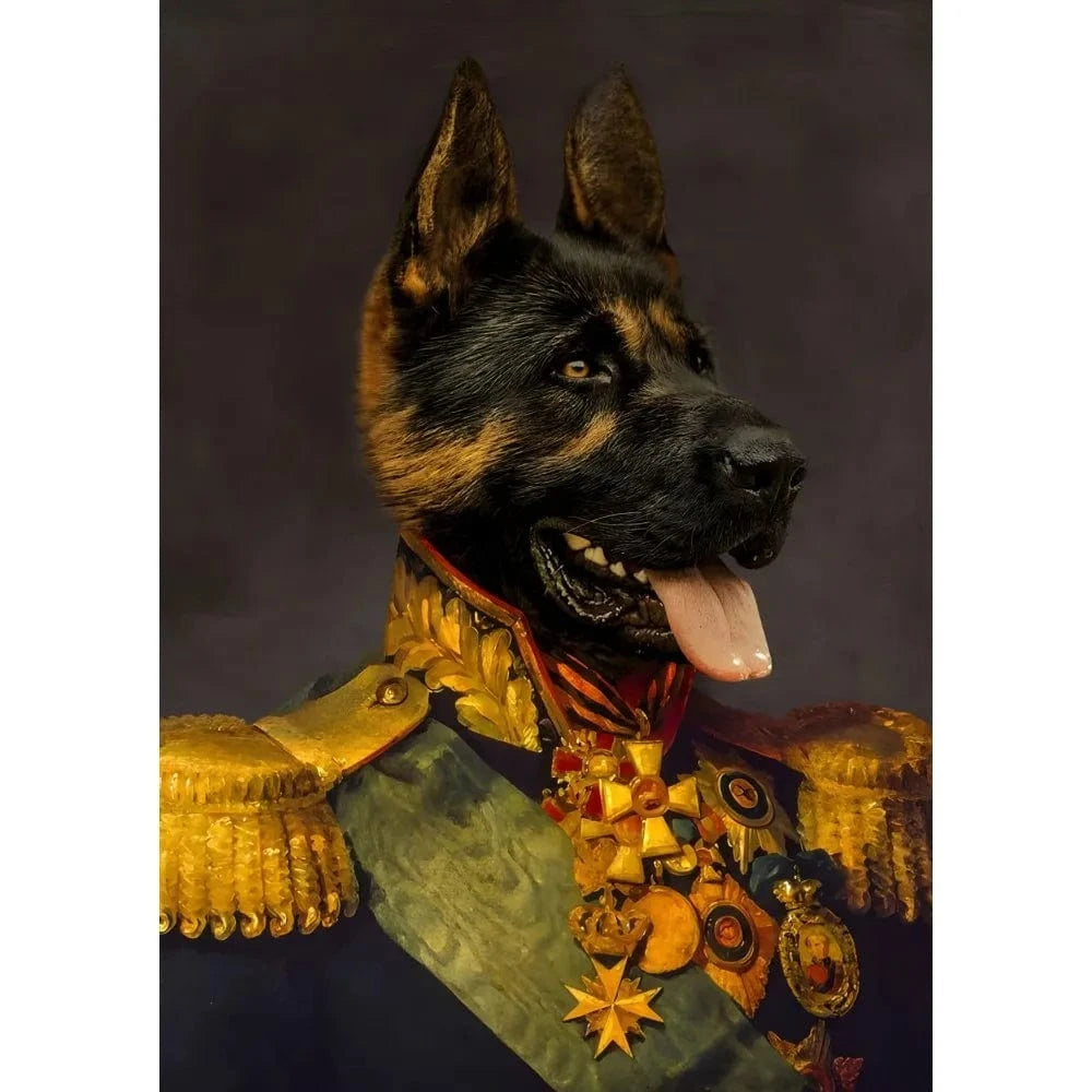 Affiche drôle chien Royal Renaissance – Art mural déco maison PawLuxe™
