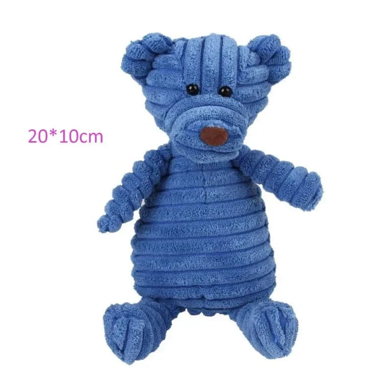 Jouet en peluche velours côtelé pour chien – Résistant & grinçant