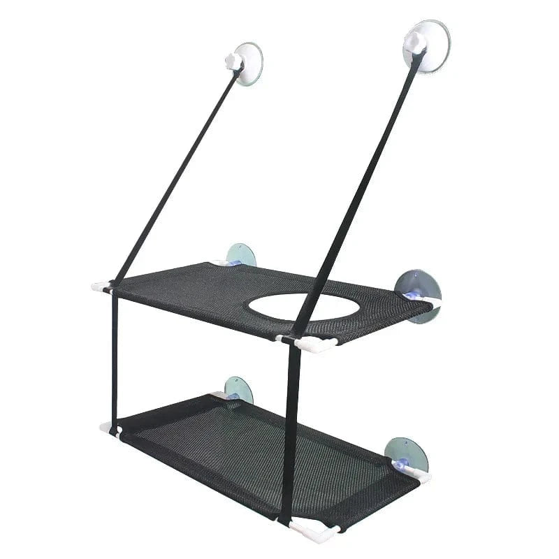 Hamac de fenêtre pour chat – Lit suspendu 2 étages avec ventouses