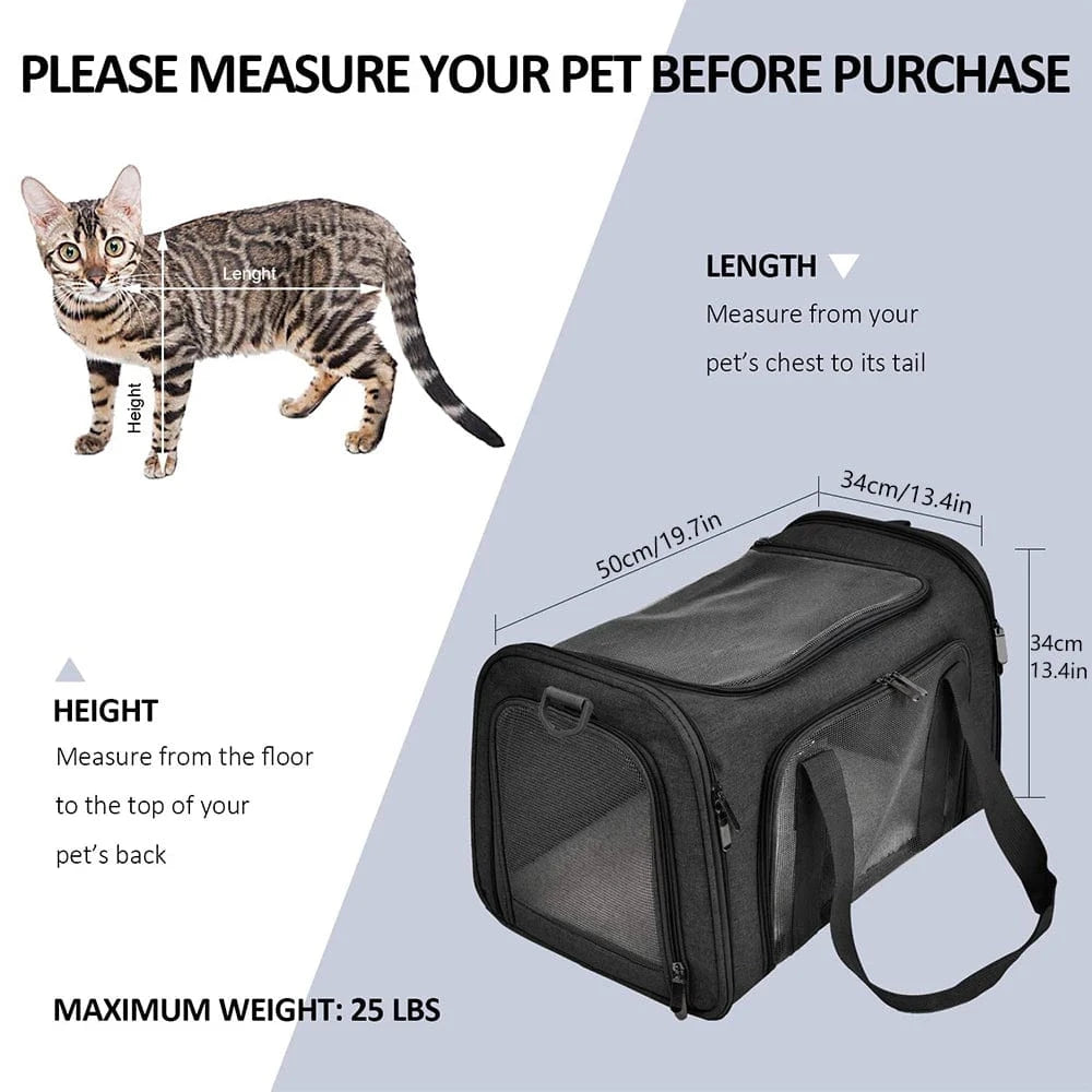 Sac de Transport pour Chien & Chat – Sac à Dos Latéral Souple, Voyage & Avion ✈ | Transport Animaux de Compagnie Confortable et Sécurisé