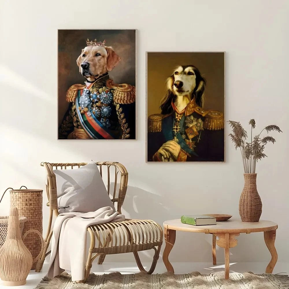 Affiche drôle chien Royal Renaissance – Art mural déco maison PawLuxe™