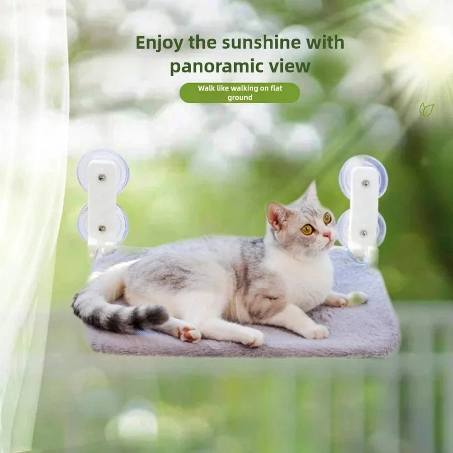Hamac pliant pour chat – Plateforme fenêtre murale avec double ventouse