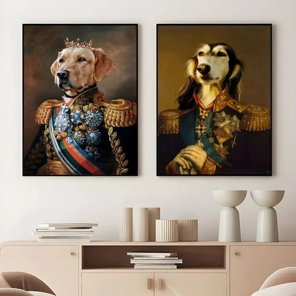 Affiche drôle chien Royal Renaissance – Art mural déco maison PawLuxe™