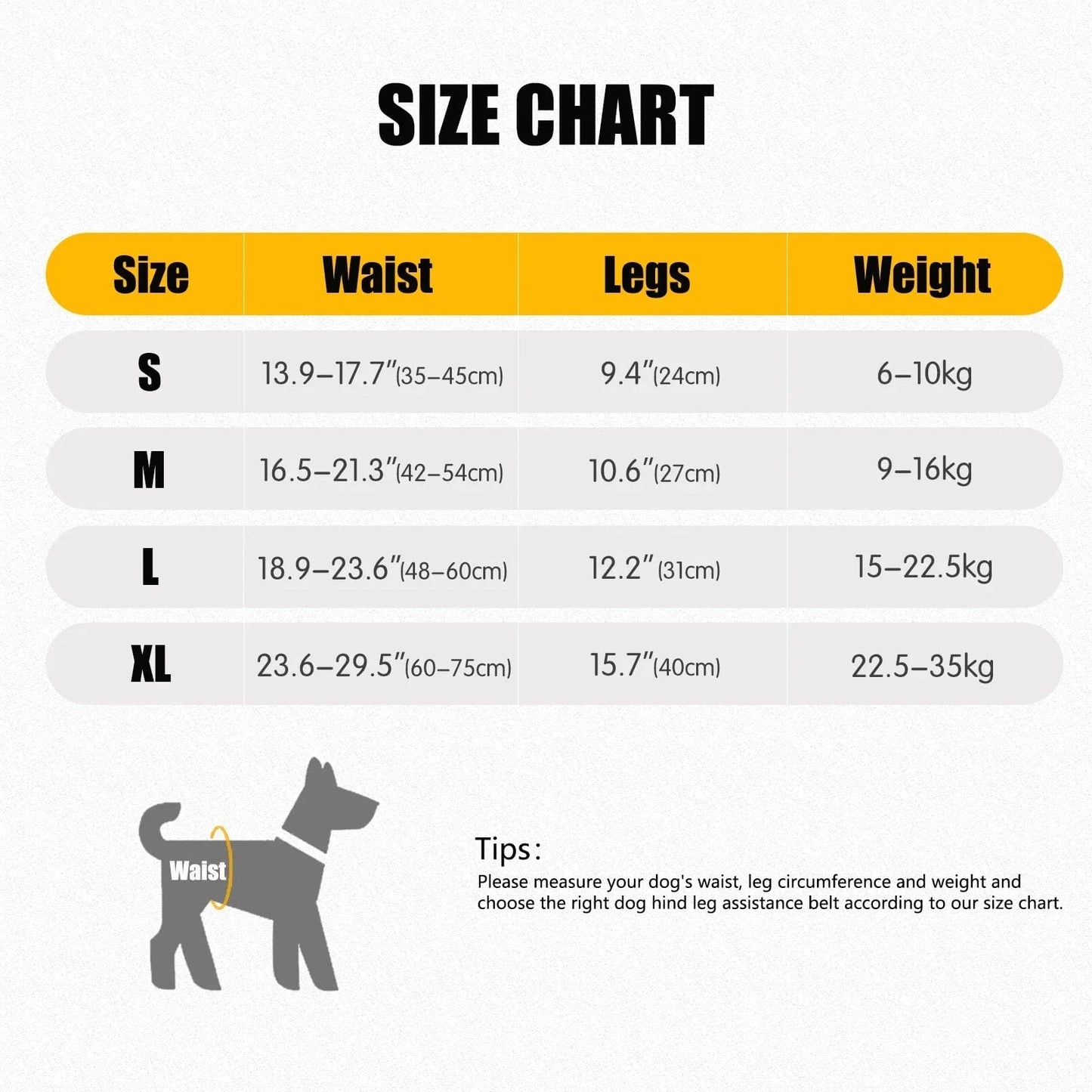Harnais de levage réglable pour grands chiens – Support jambes arrière