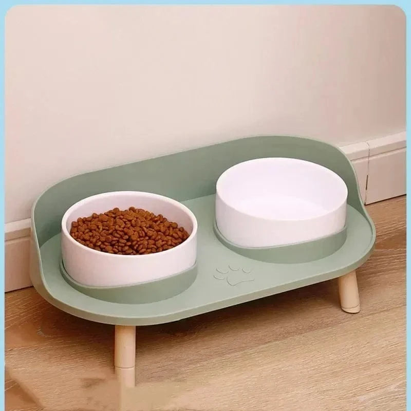 Mangeoires doubles réglables – Bols surélevés pour chat, chiot & petit chien