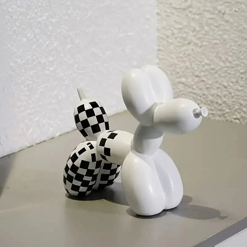 Sculpture chien ballon moderne noir et blanc – Décoration design