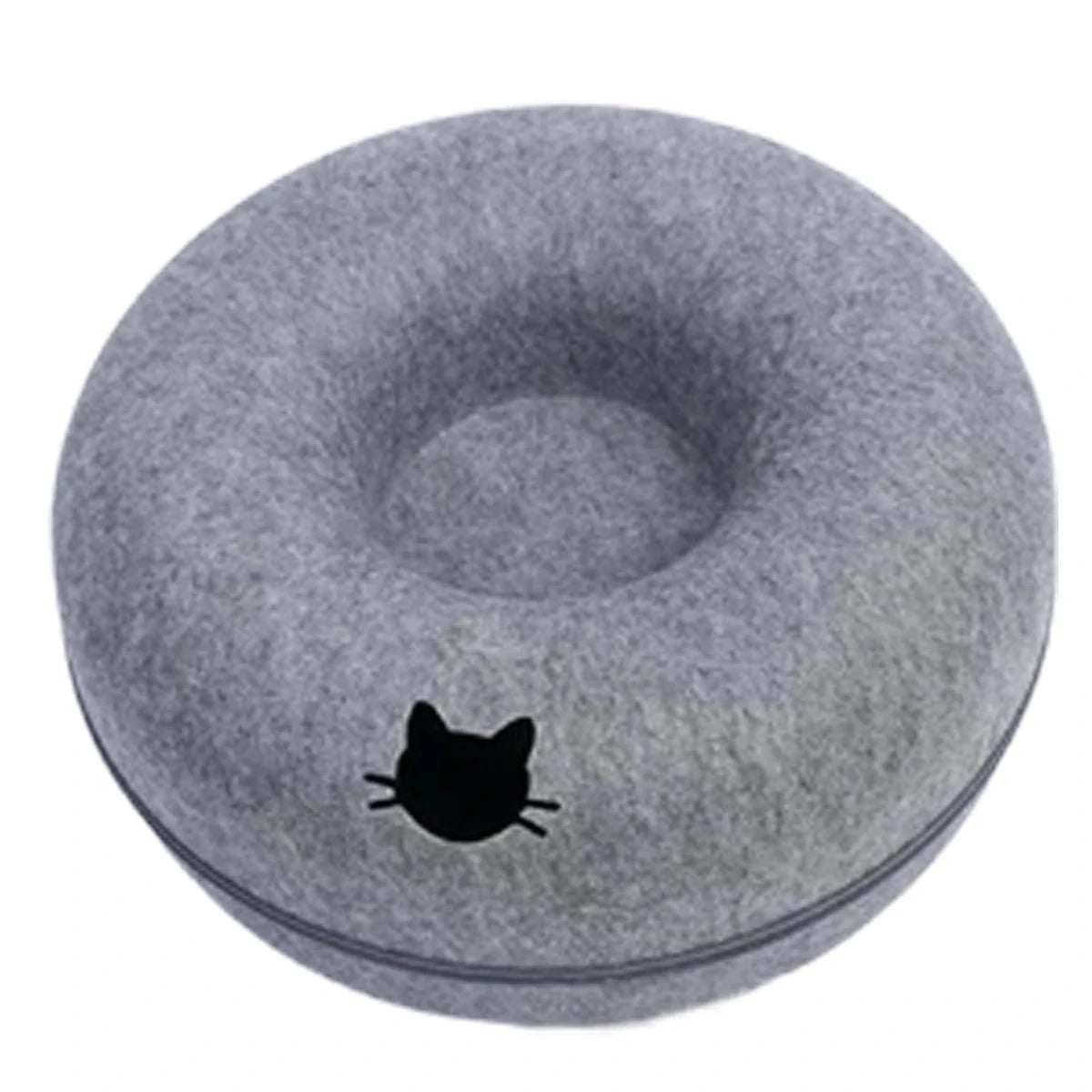 Lit Donut en feutre 2-en-1 pour chat & chien – Tunnel interactif