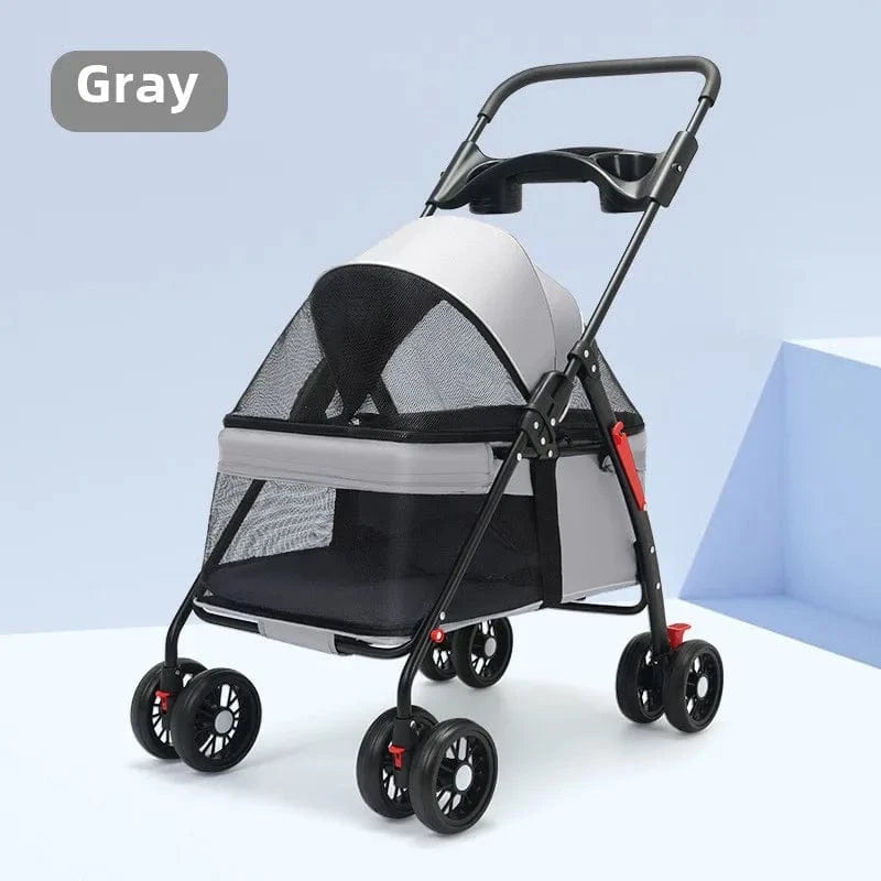Poussette pliable légère pour animaux – Chiens & chats – Idéale voyage et plein air
