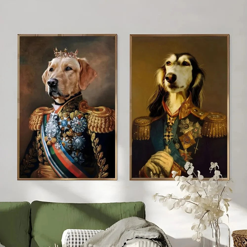 Affiche drôle chien Royal Renaissance – Art mural déco maison PawLuxe™