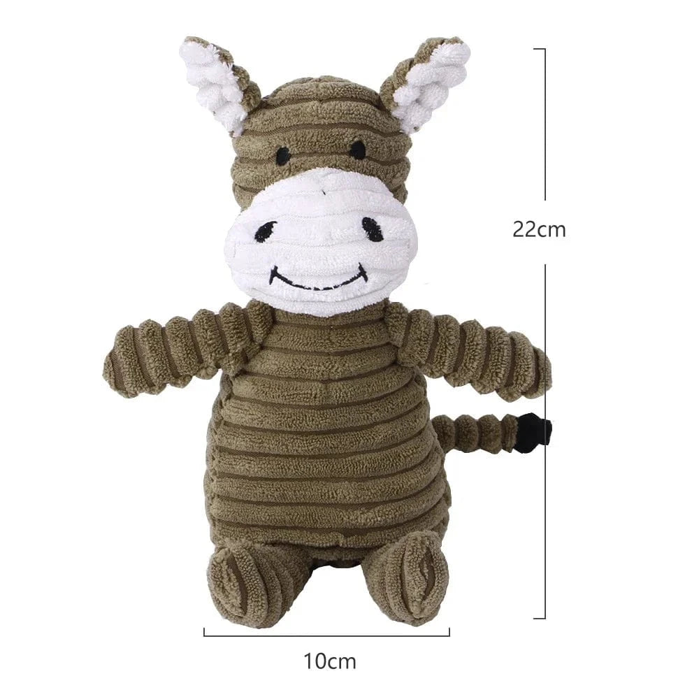 Jouet en peluche velours côtelé pour chien – Résistant & grinçant