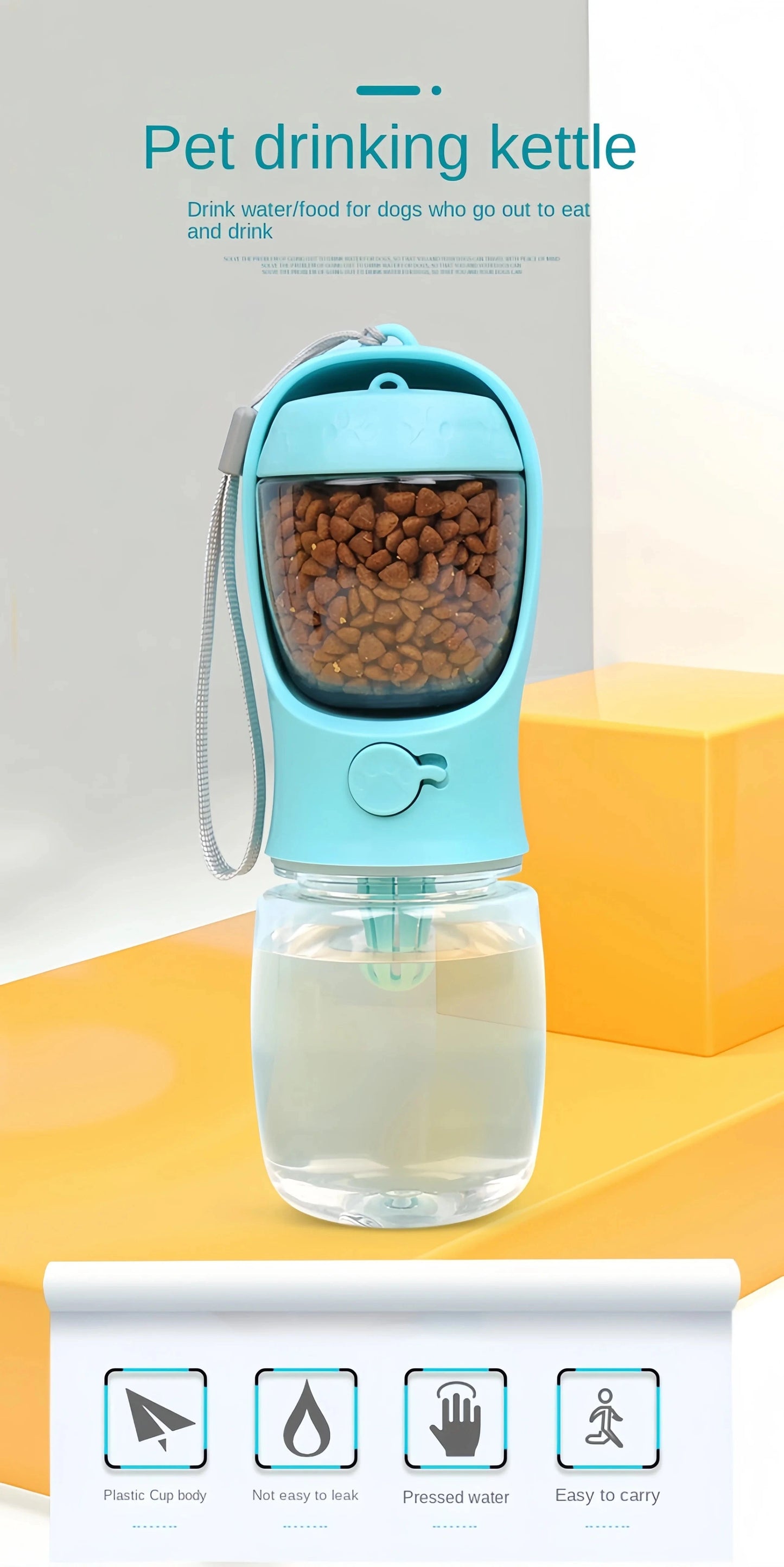 Bouteille d'eau portable 2-en-1 pour chiens et chats – Voyage outdoor