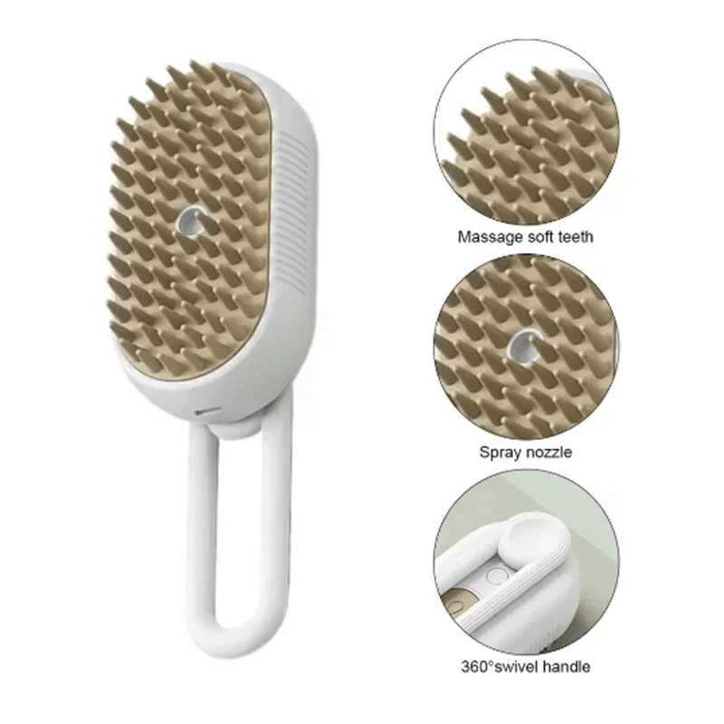 Brosse de massage spray pour chien & chat – Bain, épilation & peigne