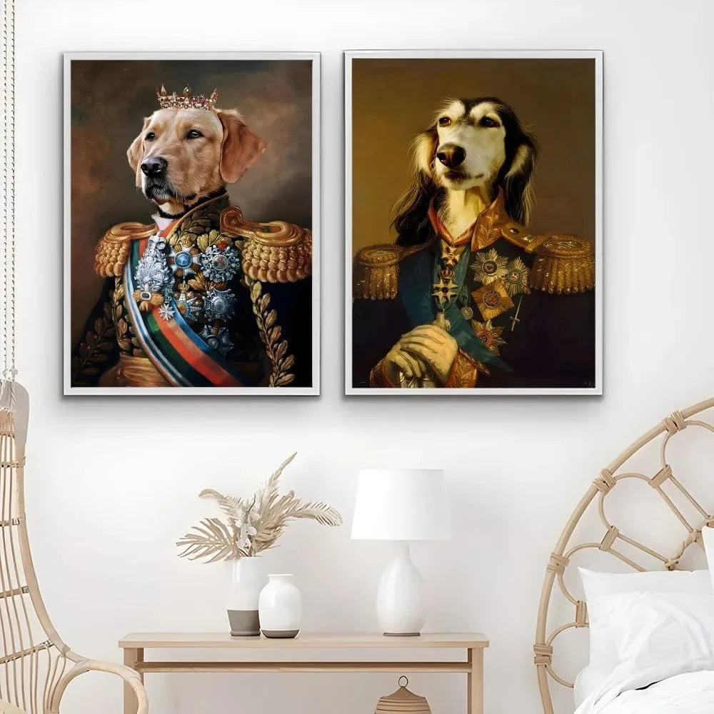 Affiche drôle chien Royal Renaissance – Art mural déco maison PawLuxe™