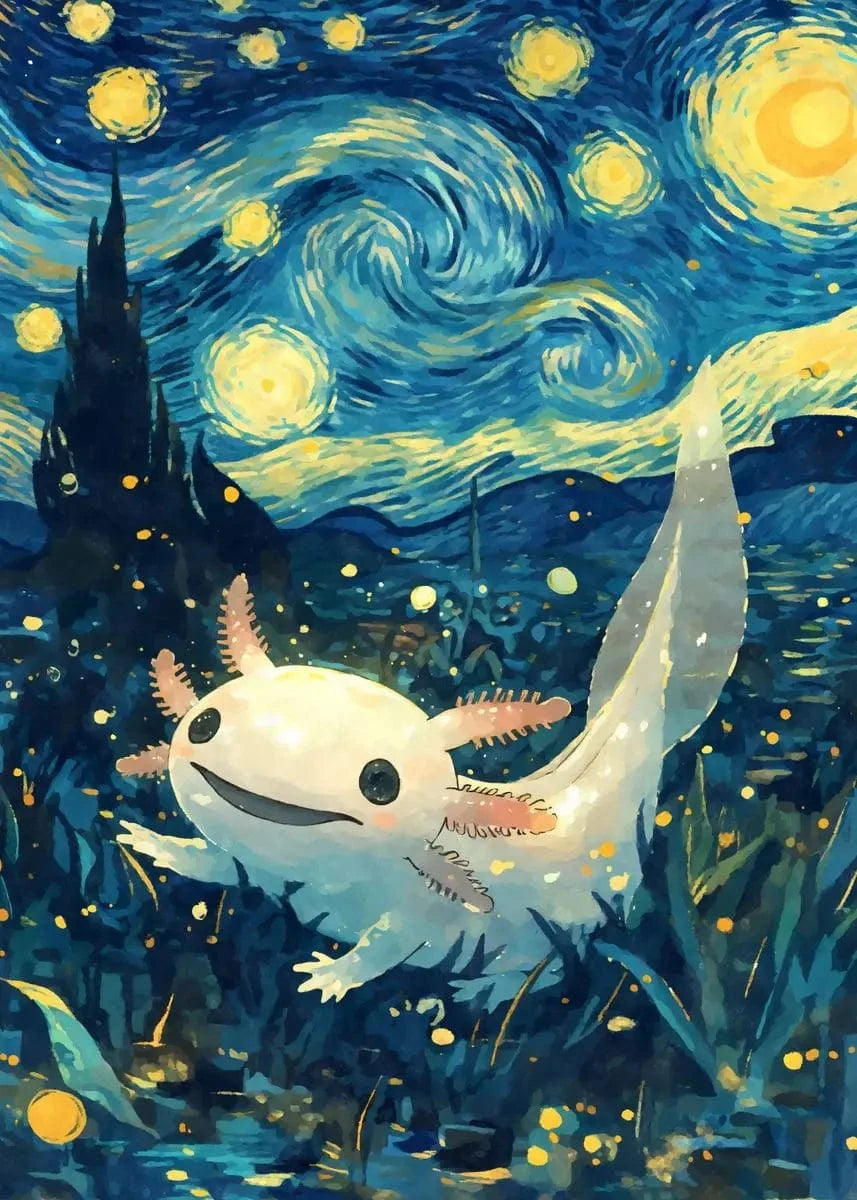 Affiche animaux mignons nuit étoilée – Art mural abstrait déco salon PawLuxe™