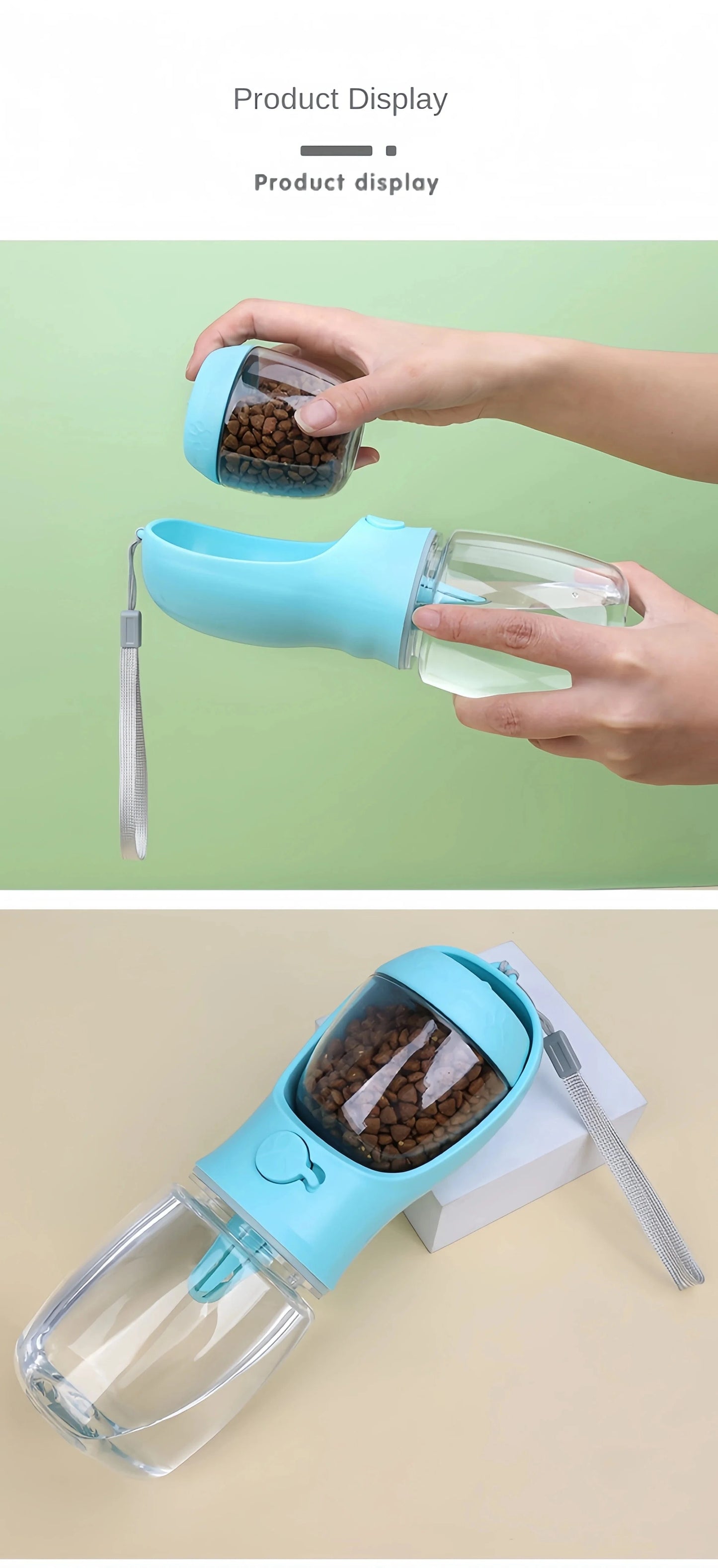 Bouteille d'eau portable 2-en-1 pour chiens et chats – Voyage outdoor
