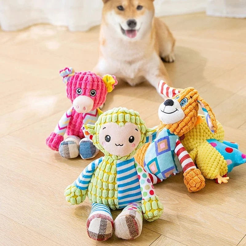 Jouet en peluche pour chien – Résistant, grinçant & nettoyage des dents