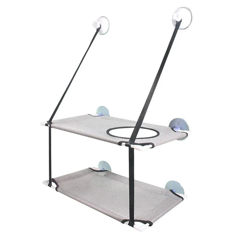 Hamac de fenêtre pour chat – Lit suspendu 2 étages avec ventouses