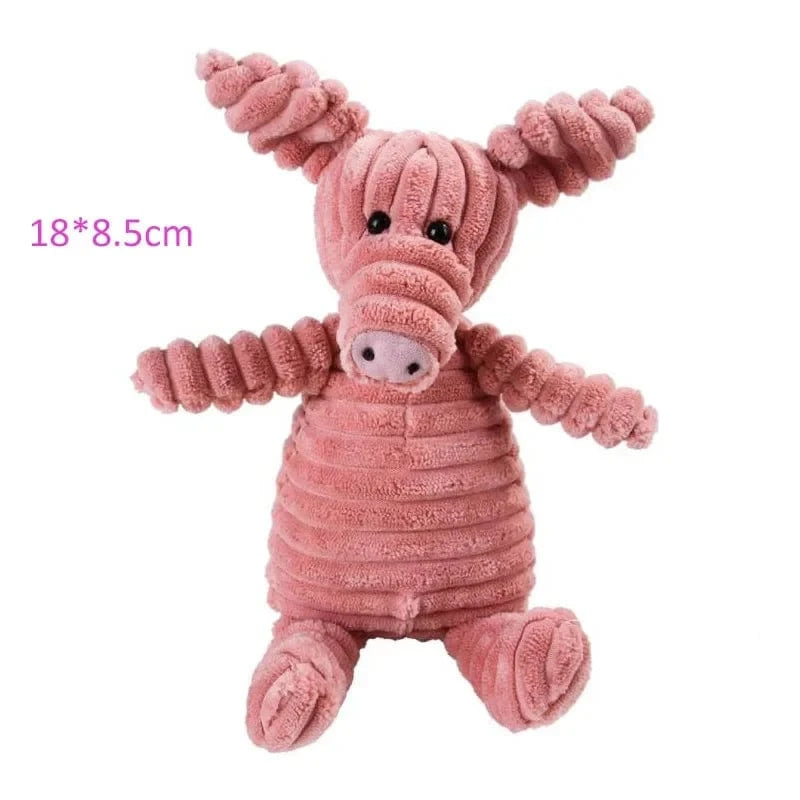 Jouet en peluche velours côtelé pour chien – Résistant & grinçant