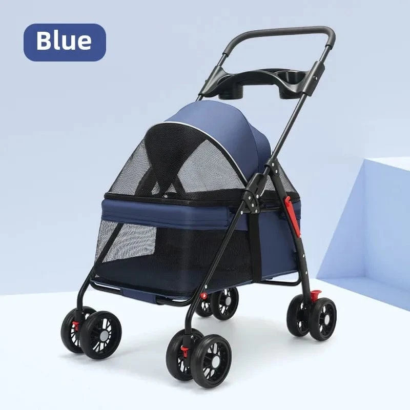 Poussette pliable légère pour animaux – Chiens & chats – Idéale voyage et plein air