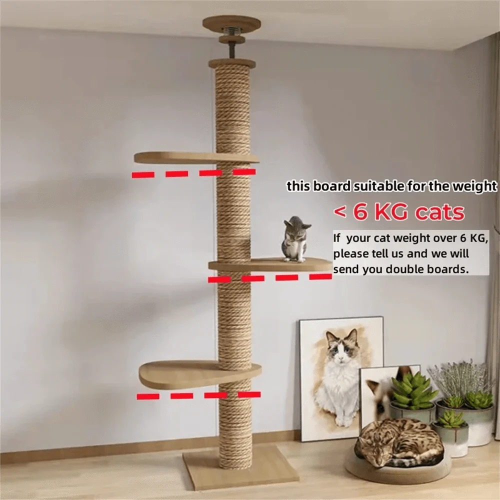 Maison d’arbre réglable chat – Tour du sol au plafond avec hamac