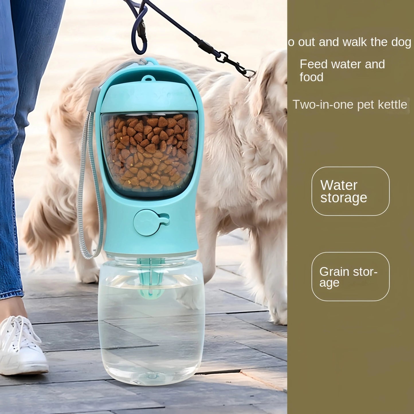 Bouteille d'eau portable 2-en-1 pour chiens et chats – Voyage outdoor